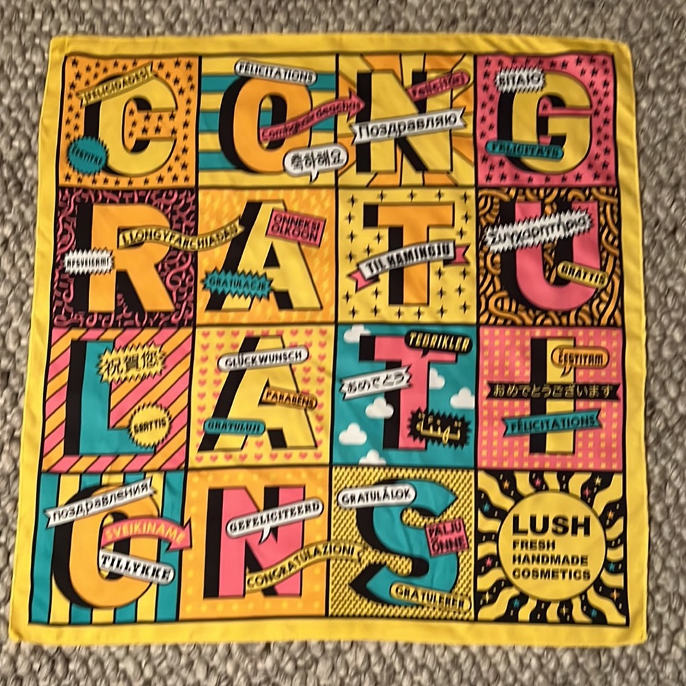 EUC Lush Cosmetics Congratulations Scarf